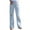 Blue, variant on Bigersell Women Casual Jeans Full Length Pants Jeans Womens Hole Button Zipper Pocket Jeans Casual Denim Flares Wide Leg Slim Pants Ripped Distressed Jeans for Ladies
