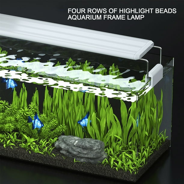 LED Aquarium Light Bracket Fish Tank Lamp Mounting 4 Rows White