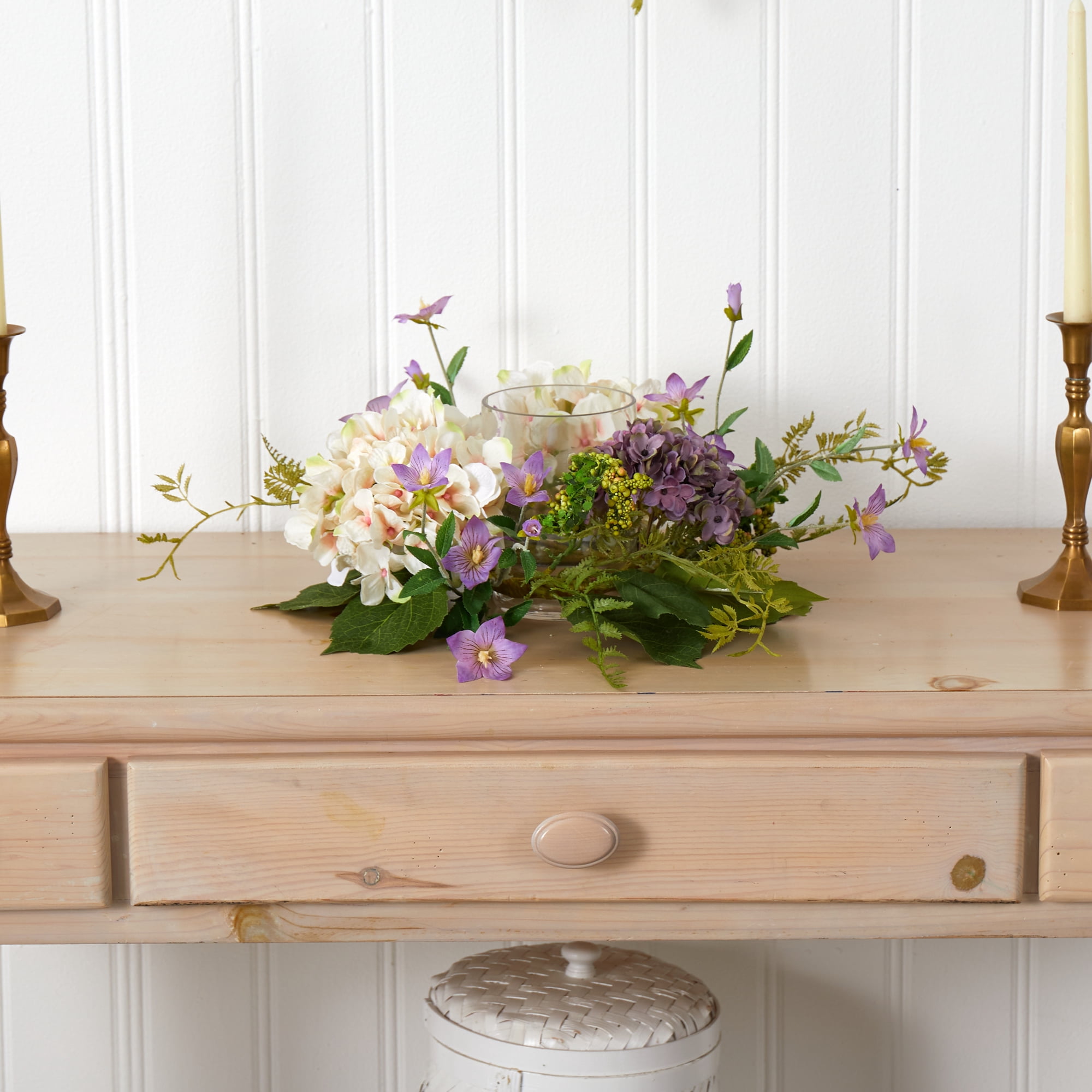 Nearly Natural Hydrangea Berry Candelabrum