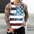 thumbnail image 4 of Mens 4th of July Tank Tops Mens American Flag Tank Tops Mens Red White and Blue Top Red White and Blue Tank Top Memorial Day Tank Mens Independence Day Printed Vests Casual Sleeveless Round Neck Tank, 4 of 7