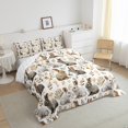 thumbnail image 3 of Homewish Kawaii Rustic Rabbit Full Size Comforter Sets,Country Botanical Leaves Bedding Comforter Set,White Gray Brown Bedding Sets For Kids,Super Cozy Room Decor Reversible,3pcs, 3 of 8