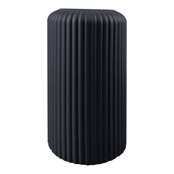 8" Modern ABS Flower Vase - Ribbed Textured Small Decorative Vase for Pampas Grass & Stems - Farmhouse Chic Centerpiece for Tables, Shelves & Mantels