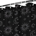 thumbnail image 3 of Black Purple Sun Moon Star Pattern Shower Curtain 36"x72" ,Bathroom Decorative Shower Curtains Set with 12 Hooks,Modern Waterproof Washable Shower Curtain, 3 of 6
