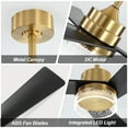 LEDET 52 in. 3ABS Blades Black and Gold Indoor Ceiling Fan with LED