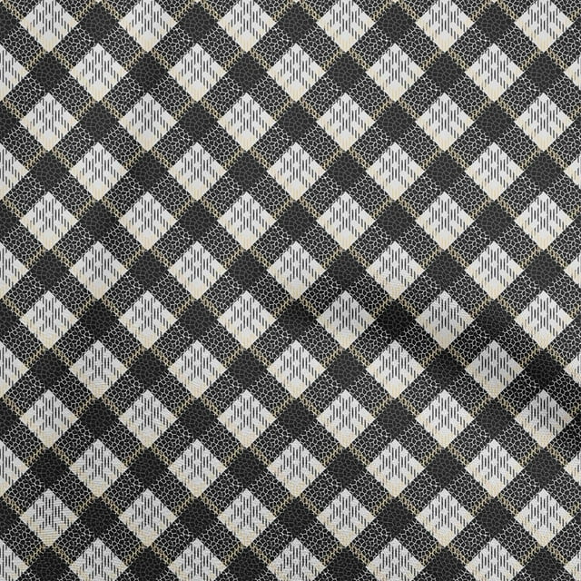 oneOone Georgette Viscose Pale Yellow Fabric Check with Texture Sewing Material Print Fabric by The Yard 42 Inch Wide
