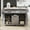 Grey B, variant on Modern Kitchen Island on 5 Wheels with Storage Cabinet and Drop-Leaf Countertop, Kitchen Cart with Cabinet Door Internal Storage Racks and 3 Drawers for Dinning Room (White