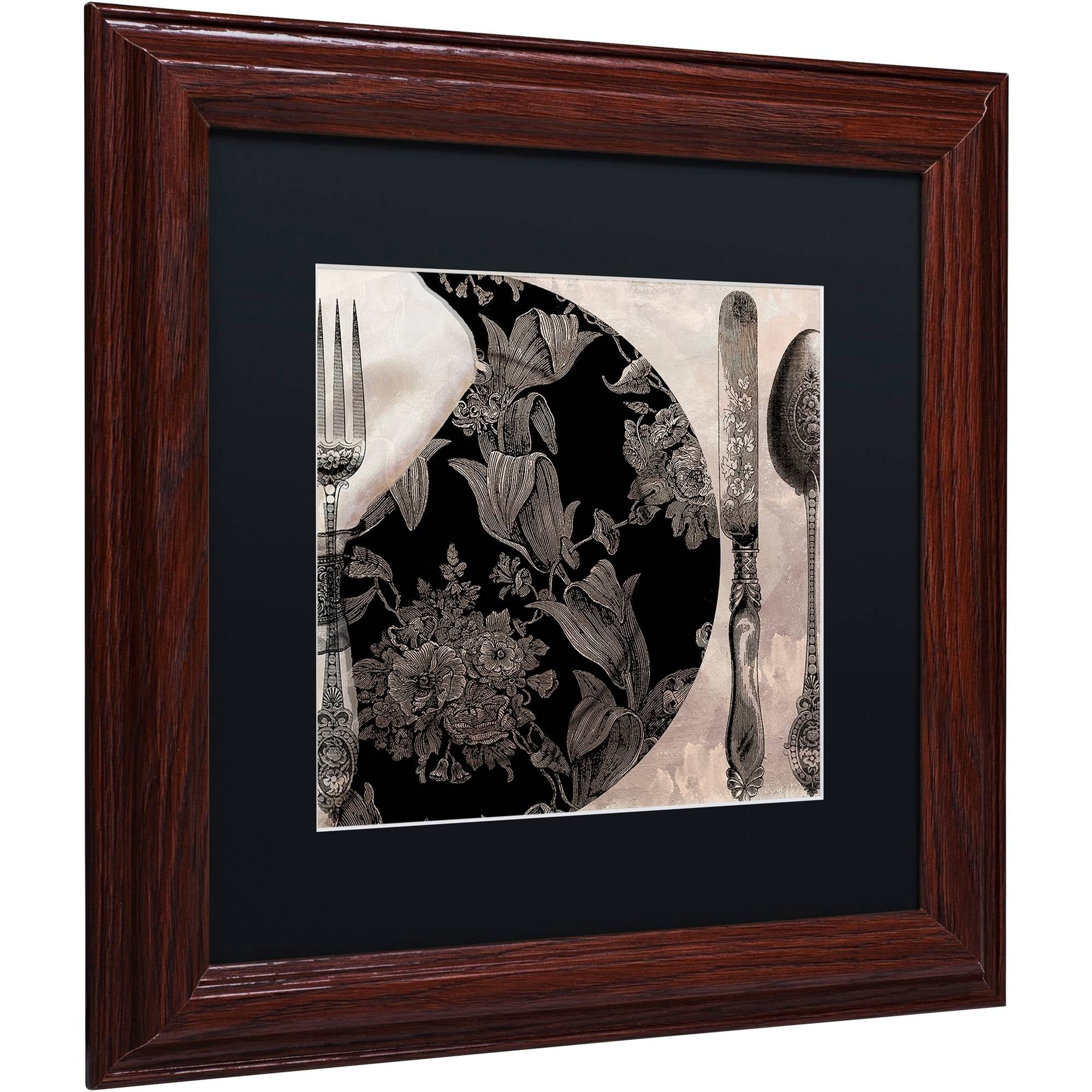 Trademark Fine Art "Victorian Table I" Canvas Art by Color Bakery Black Matte, Wood Frame
