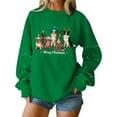 thumbnail image 2 of Craaazy Women's Funny Christmas Printed Long Sleeved Shirt Round Neck Christmas Sweatshirt Gifts, 2 of 5