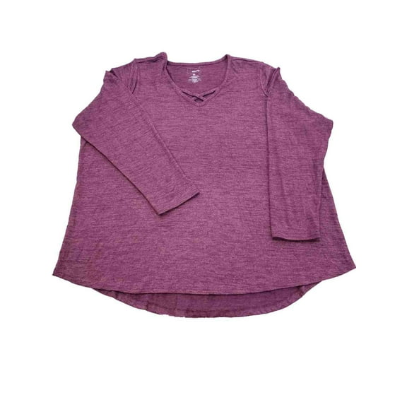Womens Plus Plum Purple Soft Long Sleeve Lightweight Sweater Shirt Top 3X