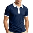 thumbnail image 3 of UDAUDU Men's Casual Short Sleeve Polo Shirts Cotton Stretch Collar Tee Breathable Soft Summer Vacation Golf Shirts 5XL, 3 of 8