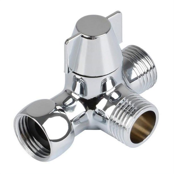 Válvula de tres vías de latón macizo, válvula desviadora de tres vías, válvula desviadora de ducha de tres vías, válvula adaptadora en T G1/2", para ducha, ducha de mano y brazo de ducha desviador