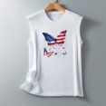 thumbnail image 4 of Usmisi 4th of July Tank Tops Comfy Loose Independence Day Patriotic Graphics Shirts Vest Womens Fashion Butterfly Flag Print Crewneck Sleeveless Summer Blouses White xxl, 4 of 4