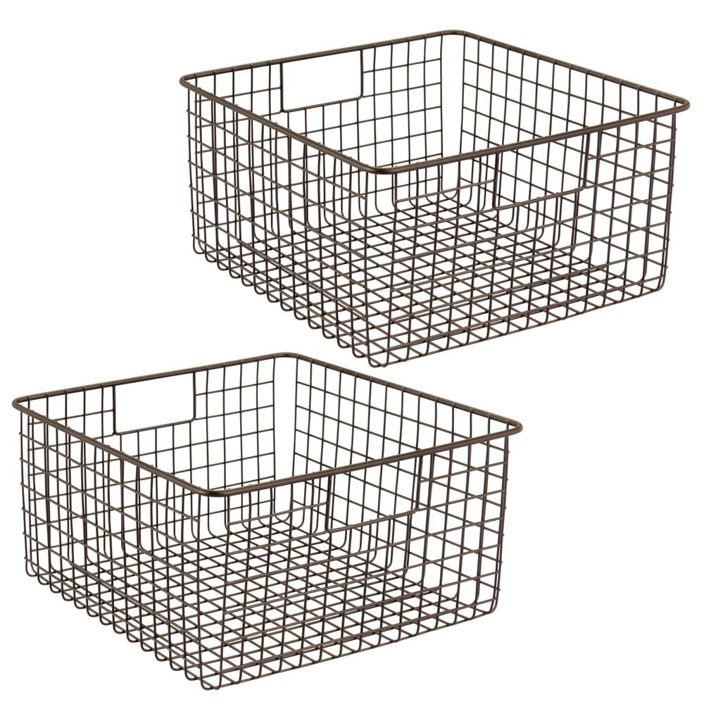 mDesign Metal Wire Food Storage Organizer Bin