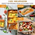 thumbnail image 6 of 3-Piece Baking Pans Set, Rectangle Cake Pan for Oven 12.5/10.5/9.4 Inch, Non-Toxic Bakeware for Lasagna Brownie Cookie Casserole, Dishwasher Safe, Silver, 6 of 6