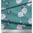 thumbnail image 2 of Soimoi Cotton Duck Fabric Leaves & Lotus Floral Print Fabric by the Yard 56 Inch Wide, 2 of 3