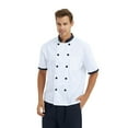 thumbnail image 3 of TopTie Unisex Short Sleeve Chef Coat Jacket, Black and White, 3 of 6