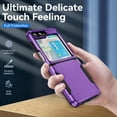 thumbnail image 6 of Cowithday for Samsung Galaxy Z Flip 5 Case, 2 in 1 Hard PC + Soft TPU Back Shell Heavy Duty Military Drop Protection Rugged Dual Layer Shockproof Hybrid Case for Galaxy Z Flip 5, Purple+Black, 6 of 8