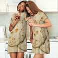 thumbnail image 4 of Disketp Taco Tortillas para Camisón Corto de Manga Corta para Mujeres, Camisón Cómodo con Escote Redondo, Bonito y Confortable, 4 of 6