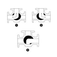 thumbnail image 3 of 3 Way Female Ball Valve, 3/4 Inch NPT Ports L Type Ball Valve Wide Application Rustproof  for Construction Sites, 3 of 7