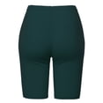 thumbnail image 3 of A2Y Women's Basic Solid Premium Cotton Mid Thigh High Rise Biker Bermuda Shorts Huntergreen M, 3 of 5