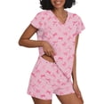 thumbnail image 3 of MINTREUS Women's Knit Pajamas Set Ruffle Sleeves Sleepwear Casual 2 Piece Pjs Soft Loungewear with Pockets, 3 of 6