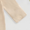 thumbnail image 4 of Newborn Newborn Baby Bodysuits Newborn Baby Girl Outfit Jumpsuit Long Sleeve Ruffle Knit Romper With Headband Newborn Fall Winter Gift Clothes,Beige Jumpsuit Bodysuit, 4 of 8