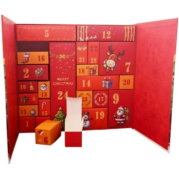 Christmas Advent Calendar Boxes Fillable Advent Calendar Countdown Treat Boxes for Candy Cookie Chocolate Various Snacks