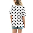 thumbnail image 5 of WQQZJJ Summer T-shirt for Girls, Polka Dot Printed Fashion Tops Casual Crew Neck Short Sleeve Shirt Home Loose Clothing, 5 of 7