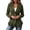 Army Green, variant on Women's Notched Lapel Corduroy Blazer, Long Sleeve Button Front Fitted Jacket with Ruffled Hem and Flared Cuffs, Casual Work Outerwear for Spring Fall Daily Wear