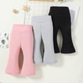 thumbnail image 6 of Zanarzt Flare Leggings for Girls 3pc Baby Girls Comfortable Breathable Solid Color Pants Casual Fashion Flared Pants Pink,9-12 Months, 6 of 7