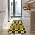 thumbnail image 4 of Yellow and Black Checkerboard Checkered Pattern Kitchen Rug Mat,Kitchen Runner Rugs Non Skid Washable,Decorative Kitchen Floor Mats for Kitchen,Sink,Laundry,17"x47.2", 4 of 7