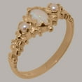 thumbnail image 2 of LBG British Made 10k Rose Gold Natural Opal & Cultured Pearl Womens Statement Ring - 33 size options - Size 6.75, 2 of 9
