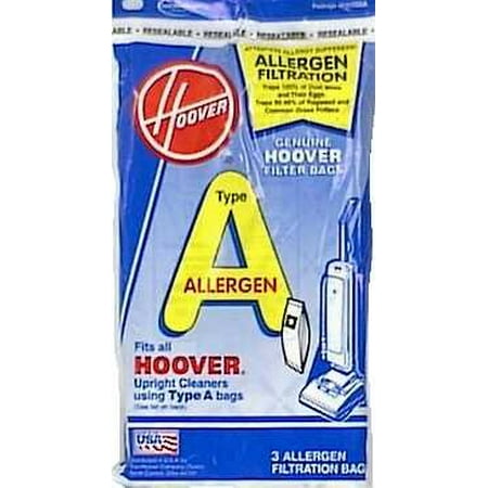 - Hoover Micro-Filtration A Allergen Bags Fit for Hoover Vacuum 1403, 1413, 7069 -- 3 bags per case.