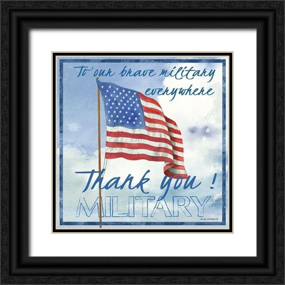 Phillips, Anita 12x12 Black Ornate Wood Framed with Double Matting Museum Art Print Titled - Thank You Military Sq.