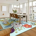 thumbnail image 3 of Balacho Soft Texture Modern Hand-Painted Watercolor Floral Area Rug, 5' x 8', Coastal Blue, 3 of 8