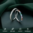 thumbnail image 5 of G23 Titanium Nose Rings Hoops - AB/Rainbow/Clear CZ Nose Piercings 16/18/20G Septum Rings Cartilage Helix Rook Tragus Lobe Daith Earrings Body Jewelry for Women Men 6/7/8/9/10/11/12mm, 5 of 6