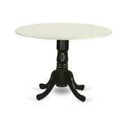 East West Furniture Dublin Traditional Wood Dining Table in White/Black