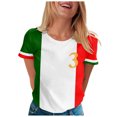 thumbnail image 2 of felwors Elegant Casual Italian Flag Cotton T-Shirt for Women Girl's Summer Sun Beach L (Red, L), 2 of 4