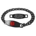 thumbnail image 1 of MedicEngraved Black Stainless Steel Custom Medical Alert Bracelet - 9mm Curb Link, 1 of 7