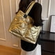 thumbnail image 2 of Bolso de mano acolchado para mujer, lujoso bolso de mano a cuadros, bolso de mano acolchado, ligero, de algodón, para invierno, 2 of 6