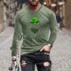 thumbnail image 1 of Blusas y camisas de manga larga y cuello redondo para hombre, camisetas casuales con estampado de moda y cuello redondo, blusas de licra de manga corta para hombre., 1 of 5
