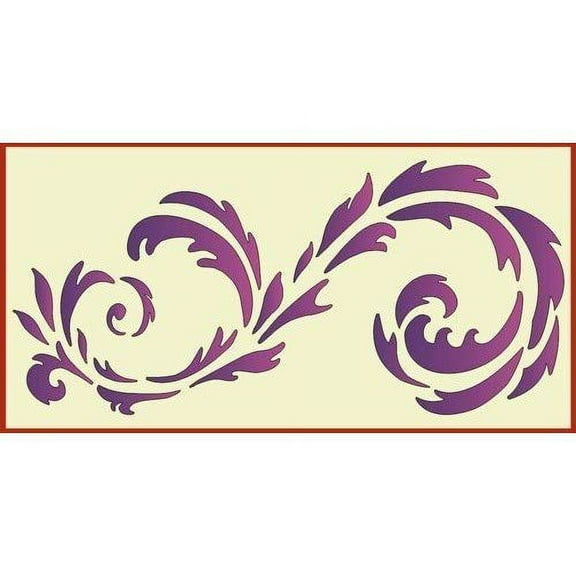 Damask 9 Filagree Stencil - Victorian Style Baroque DIY Art & Craft Reusable Sturdy Flexible Template 10 mil Plastic Mylar Wall Stencils Craft Painting Wall Stencils - The Artful Stencil