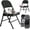 Black, variant on 12 Pack Beige Leather Padded Folding Chairs - Steel Frame, No Assembly, Portable Stackable for Indoor Outdoor