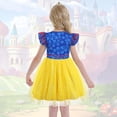 thumbnail image 3 of Vestido de princesa HenzWorld para niñas, azul y amarillo, tul 3T, 3 of 6