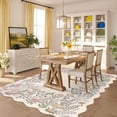 thumbnail image 3 of Garvee 5'x7' Scalloped Area Rug Washable Botanical Mushroom Rugs with Non Slip Backing, Low Pile Floral Printed Indoor Carpet for Bedroom Living Room Home Office, Beige, 3 of 6