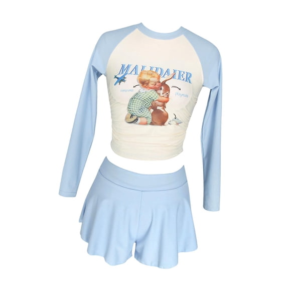 Traje de baño para mujer, ropa de playa, cómodo, de tres piezas, para verano, spa, viajes, mujer L