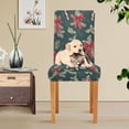 thumbnail image 4 of Yayeee 4 Pack Dining Chair Covers Stretch Parson Chairs Slipcovers Seat Protector, Green Christmas Candy Canes, 4 of 6