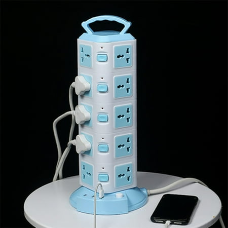 

Christmas Clearance! SuoKom Power Strip Surge Protector-Power Strip Tower with 3 USB Ports&20 Universal Socket Plugs 6.6 Feet Long Extension Cord-Universal Charging Station Vertical Sock