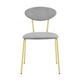 thumbnail image 3 of Neo Modern Grey Velvet and Gold Metal Leg Dining Room Chairs - Set of 2 - Saltoro Sherpi, 3 of 5