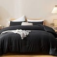 thumbnail image 2 of Oversized King Comforter Black, 3pcs(1 Boho Comforter & 2 Pillowcases) Soft Lightweight Oversized King Size Comforter Sets All Season Bedding, 2 of 8
